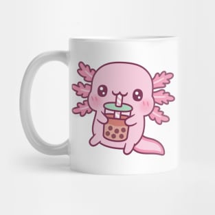 Cute Axolotl Drinking Boba Tea Mug